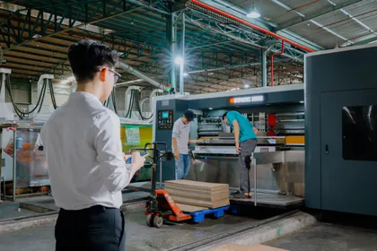 Kho thành phẩm thùng carton sẵn sàng giao cho khu vực Bình Dương