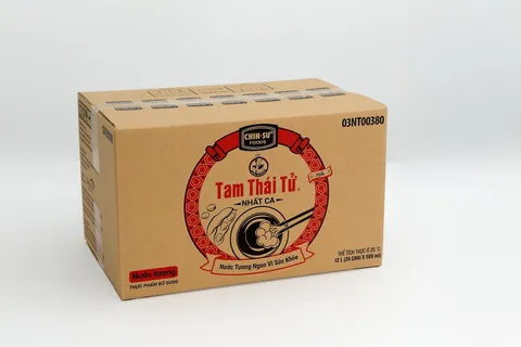 Thùng carton 5 lớp đựng nước tương Chin-su (Tam Thái Tử) do Minh Phúc sản xuất